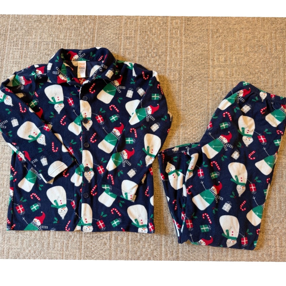 EUC Gymboree boys flannel snowman pajamas